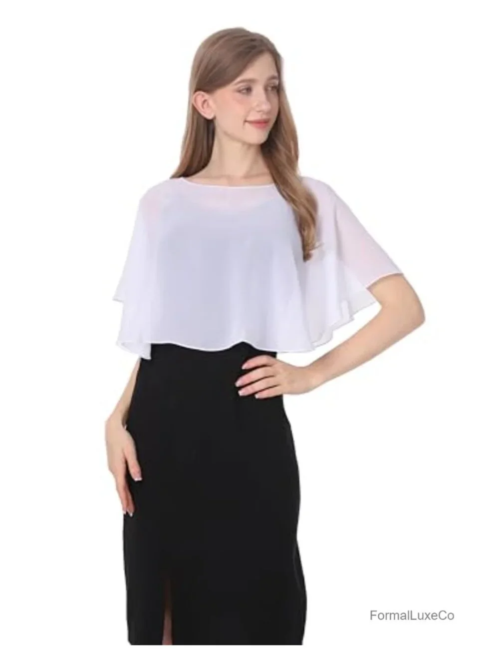 Chiffon Capelet for Women Evening Dress Shawl Bridesmaid Wrap